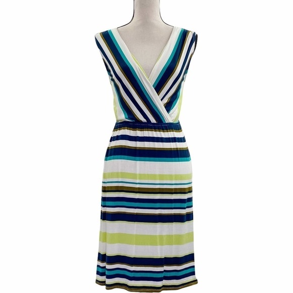 MERONA Striped Sleeveless Surplice Mini Dress - Picture 1 of 12
